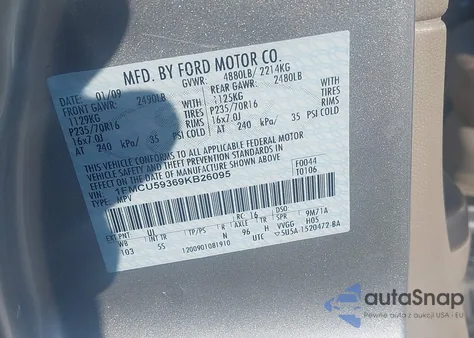 2009 Ford Escape Hybrid Limited из США, поврежденный, VIN 1FMCU59369KB26095